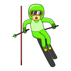 Skiing Slalom clipart