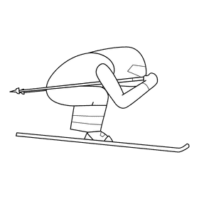 Skiing Speed Skiing black and white clipart