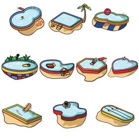 Swimming pool set vector