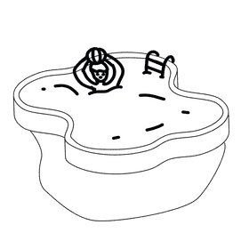 Swimming pool ball black and white clipart