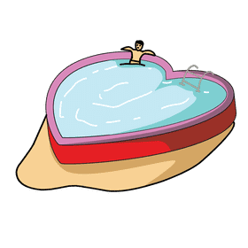 Swimming pool heart pool clipart
