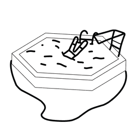 Swimming pool jump black and white clipart