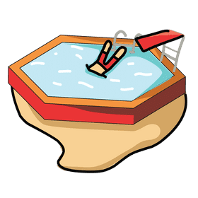 Swimming pool jump clipart