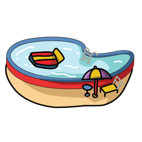 Swimming pool poolbed clipart
