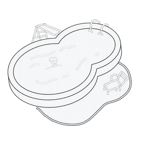 Swimming pool stay black and white clipart