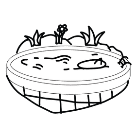 Swimming pool surfing black and white clipart