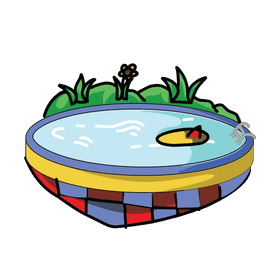 Swimming pool surfing clipart