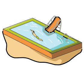Swimming pool waterslide clipart