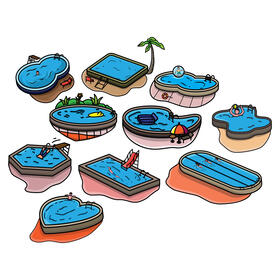 Swimming Pool Set vector