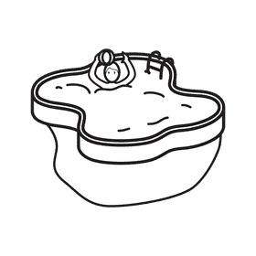 Swimming pool Ball black and white clipart