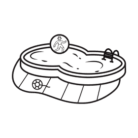 Swimming pool Bubble black and white clipart