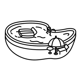 Swimming pool Poolbed black and white clipart