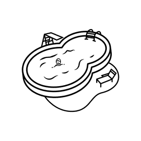 Swimming pool Stay black and white clipart