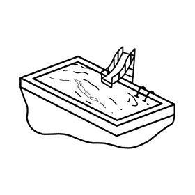Swimming pool Waterslide black and white clipart