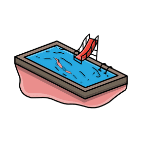 Swimming pool Waterslide clipart