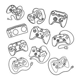 Xbox Controller black and white vector