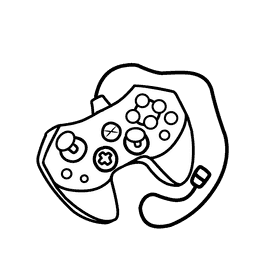 Xbox Controllers black and white clipart