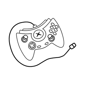 Xbox Duke Wired black and white clipart
