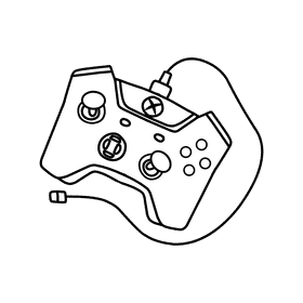 Xbox Ultimate Controller black and white clipart