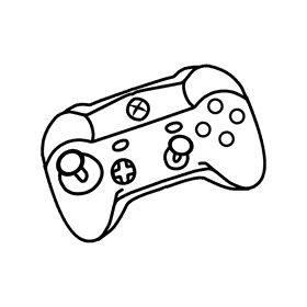 Xbox X Controller black and white clipart