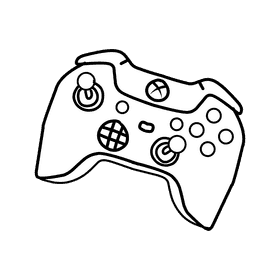 Xbox X Elite black and white clipart