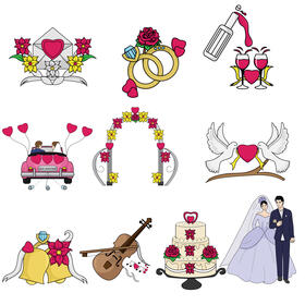 Wedding set vector