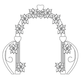 Wedding arch black and white clipart