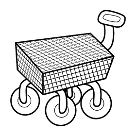 Wheelbarrow classic black and white clipart