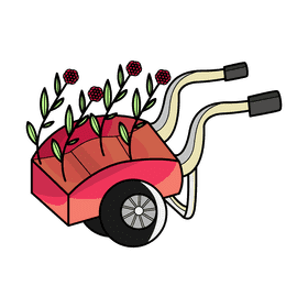 Wheelbarrow flower pick clipart