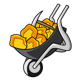 Wheelbarrow gold clipart
