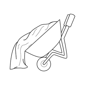 Wheelbarrow sand black and white clipart