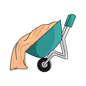 Wheelbarrow sand clipart