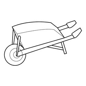 Wheelbarrow vintage black and white clipart