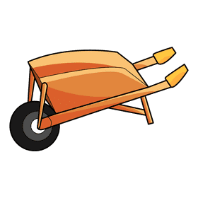 Wheelbarrow vintage clipart