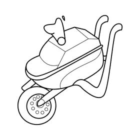 Wheelbarrow water black and white clipart