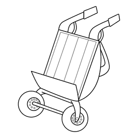 Wheelbarrow orange black and white clipart