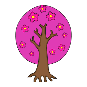 Cherry blossom Circle Tree clipart