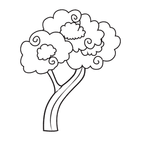 Cherry blossom Cute Tree black and white clipart