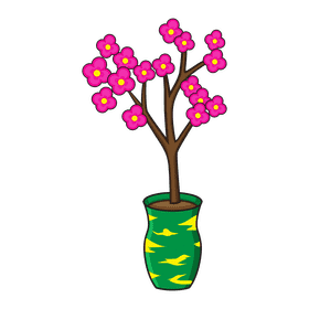 Cherry blossom in pottery clipart