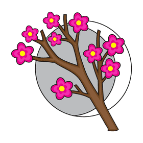 Cherry blossom Moon clipart
