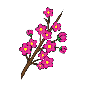 Cherry blossom twig clipart