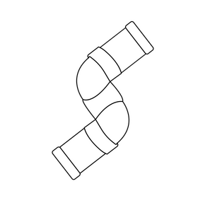 PVC Pipe drawing black and white clipart