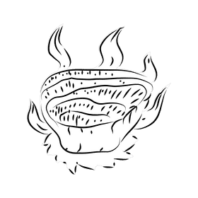 Coral reef Pavona black and white clipart