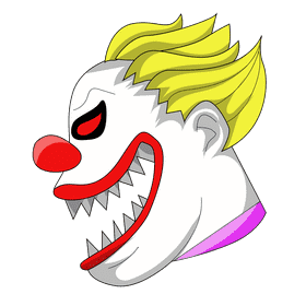 Creepy clown clipart
