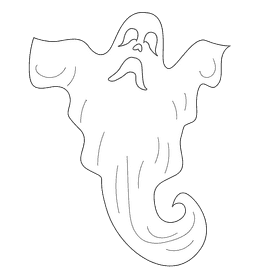 Creepy ghost black and white clipart