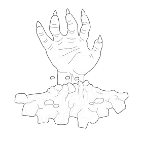 Creepy hand black and white clipart