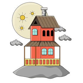 Creepy house clipart