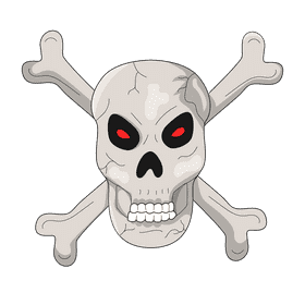 Creepy skull head clipart