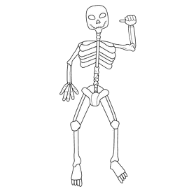 Creepy skull black and white clipart