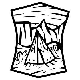 Desert indian black and white clipart